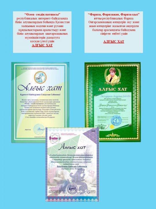 Бақыршық орта мектебінің бастауыш сынып мұғалімі Баймурзина Сандугаш Сабиевна