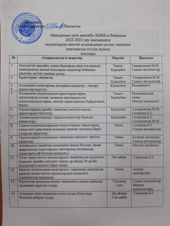 Жұмыс жоспары